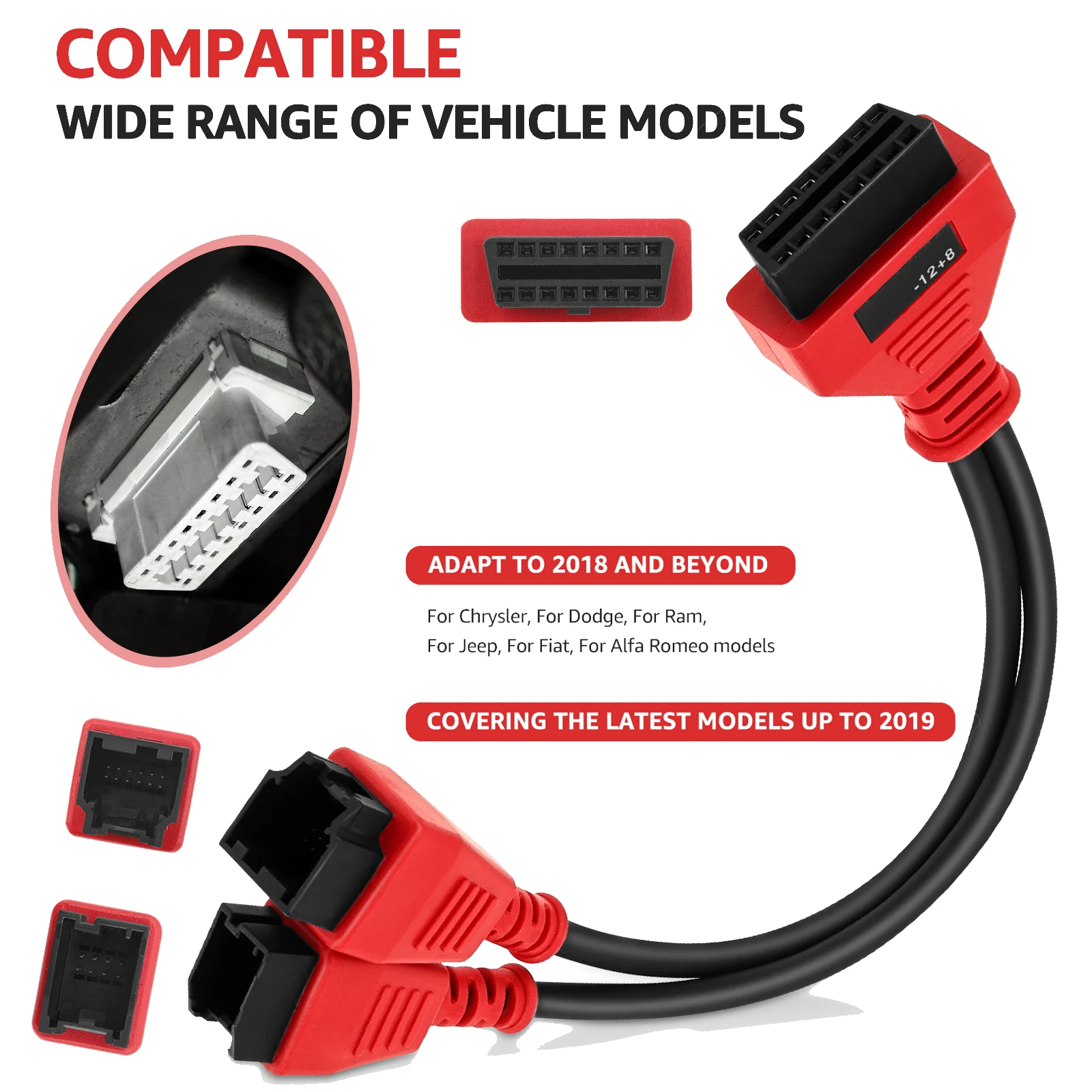 

Адаптер OBD2 SGW, кабель 12 + 8, кабельный разъем, обходной шлюз, программирование протокола для Dodge Ram Jeep Fiat Fca Chrysler