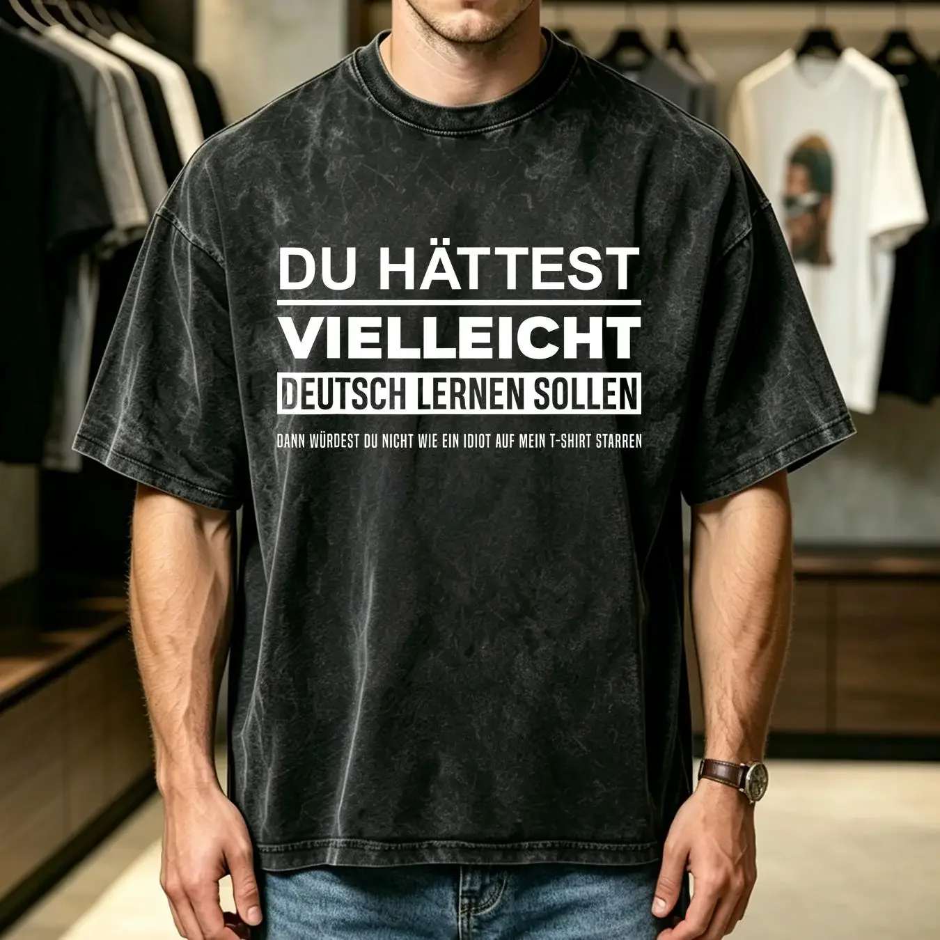 washed T Shirt NEW LIMITED Maybe You Should Have Learned German Funny Germany Deutsch long or short sleeves vintage Washed