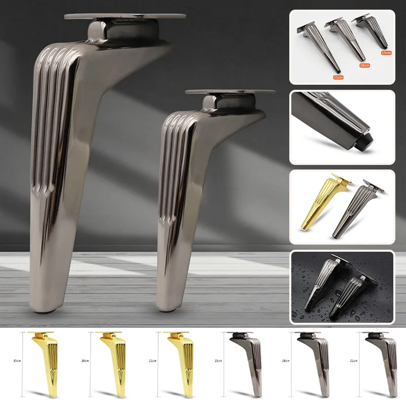 4pcs 15/18/21cm Metal Furniture Legs Support Feet For TV Cabinet Vanity Table Sofa Heavy Duty Hardware Replacement Accessories