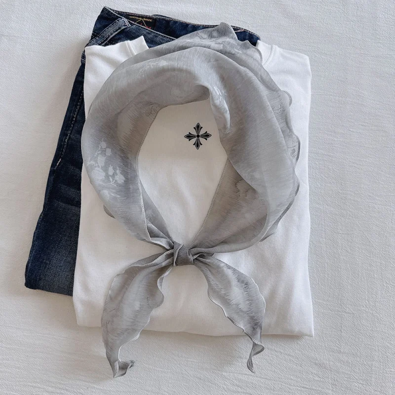 

Женский шарф из жаккардовой органзы и элегантная декоративная повязка на голову в стиле принцессы, для светских мероприятий и офиса.