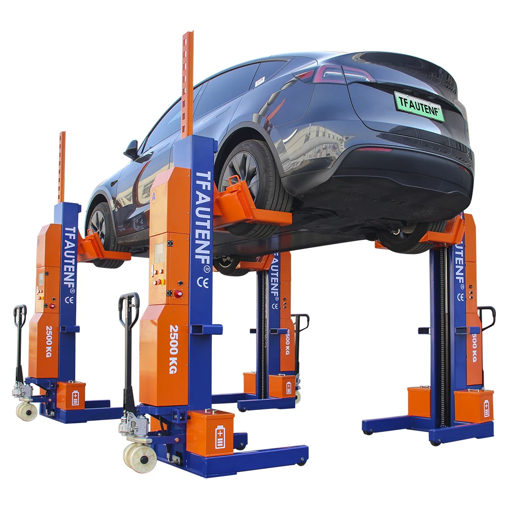Four Post Car Lift 10 Ton Capacity, Specially Designed for New Energy Vehicles (EV/PHEV) with Battery Safety
