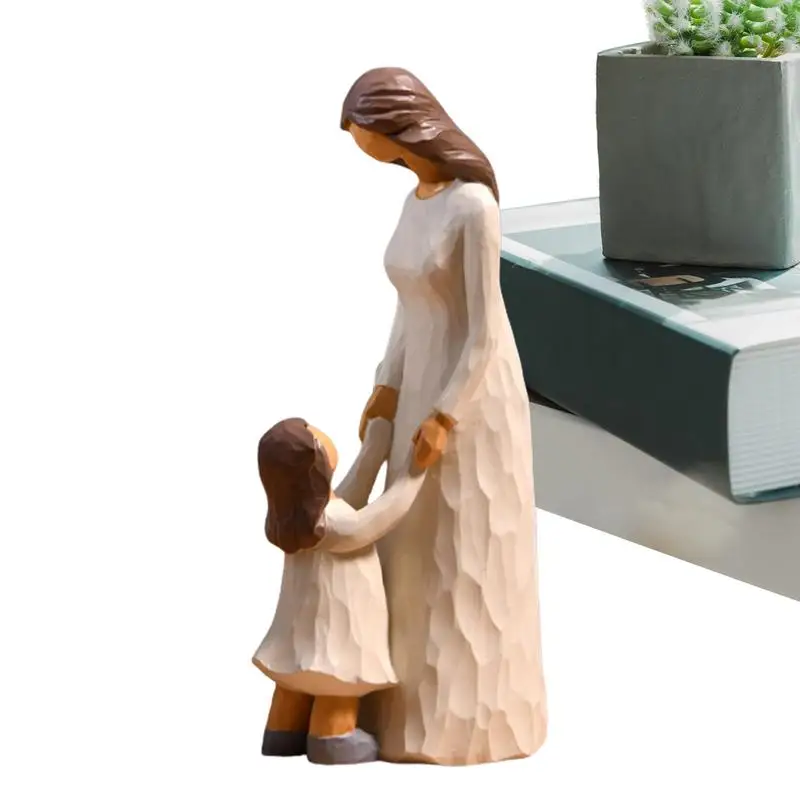 Creative Resin Table Ornament Mom And Son Figure Statue Elegant Table Ornament Family Stand Sculpture Creative Craft Home Decor