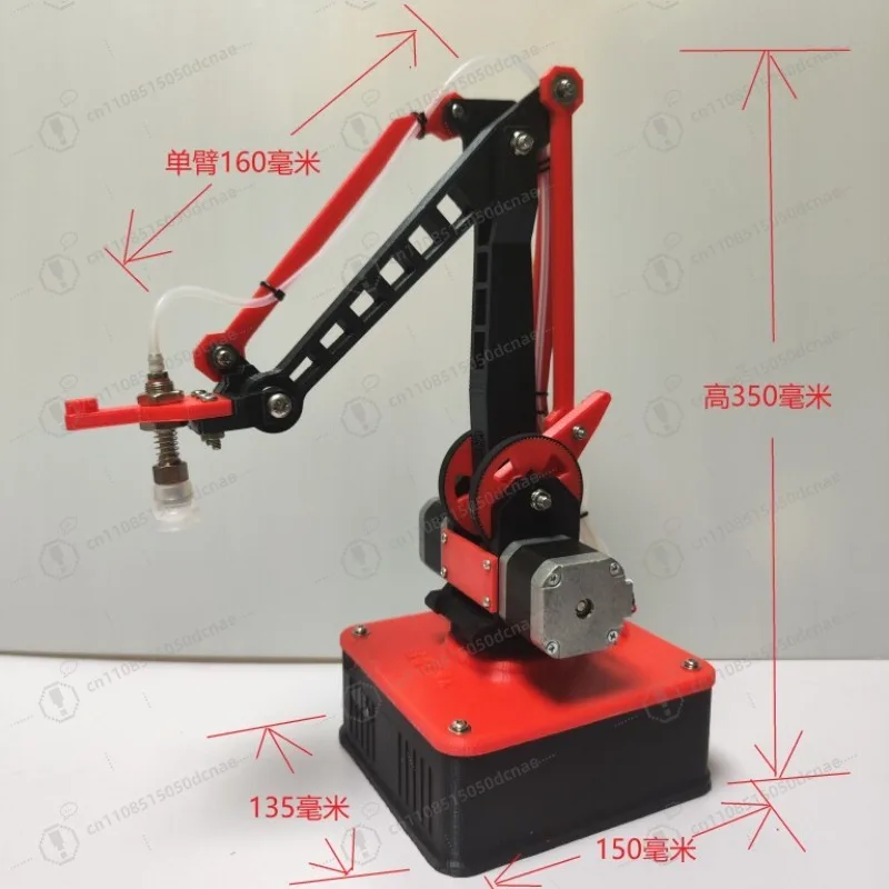 Mini Open Source Stepper Robot Arm Red Version Teaching Handle Operation Gcode & USB Communication Module