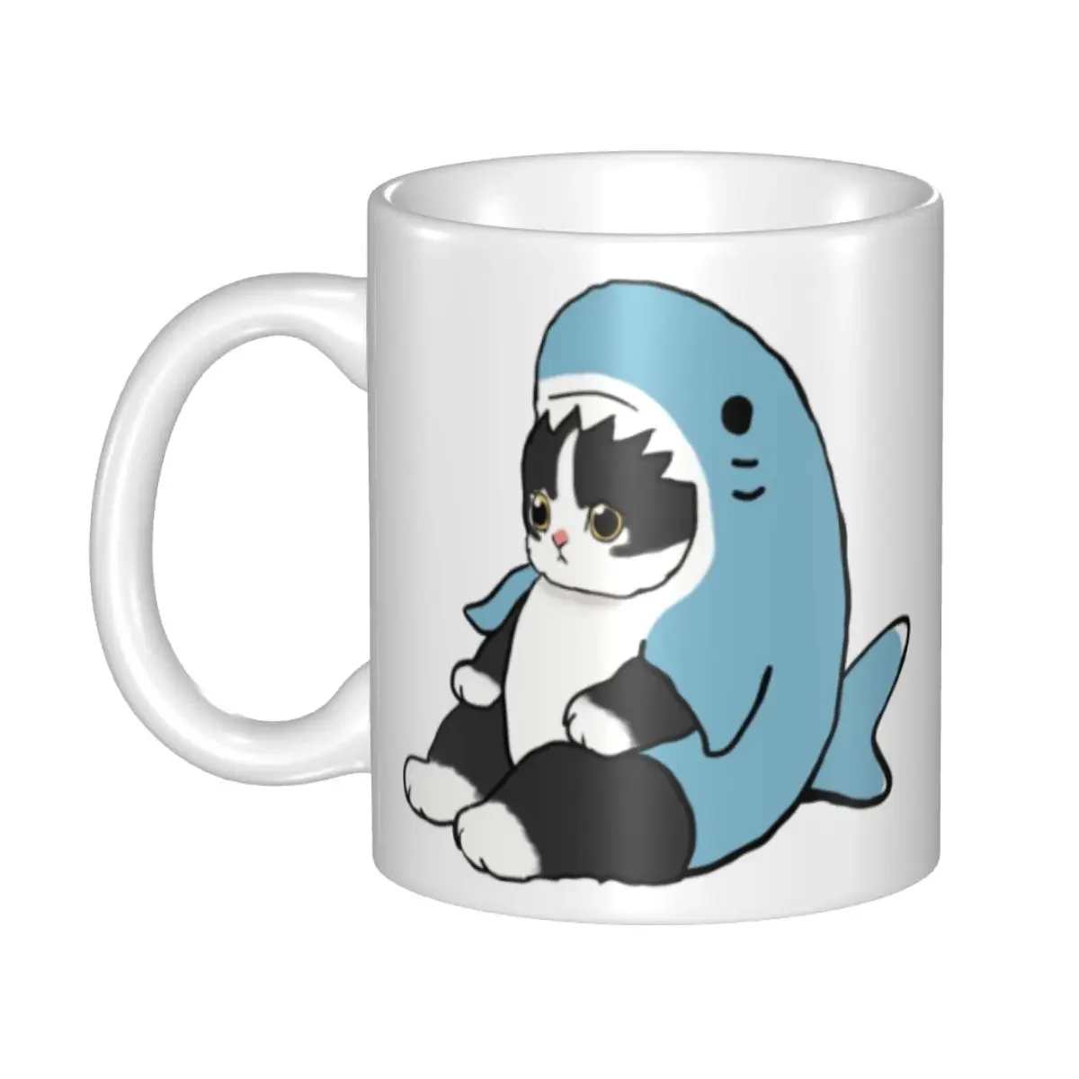 Cat Shark Coffee Mug DIY Customized Cartoon Anime Animals Ceramic Mug Creative Present