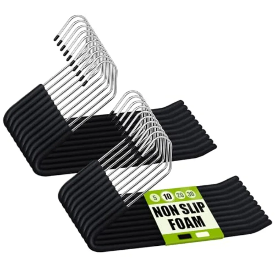 

Вешалки для брюк с открытыми концами, нескользящие, с губчатой прокладкой, хромированные, из пеноматериала, сверхпрочные, экономящие место, черные, 20 шт.