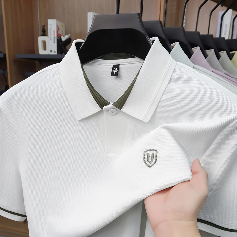 High end brand short sleeve polo shirt fashion exquisite embroidery summer breathable comfort men's casual business new T-shirt