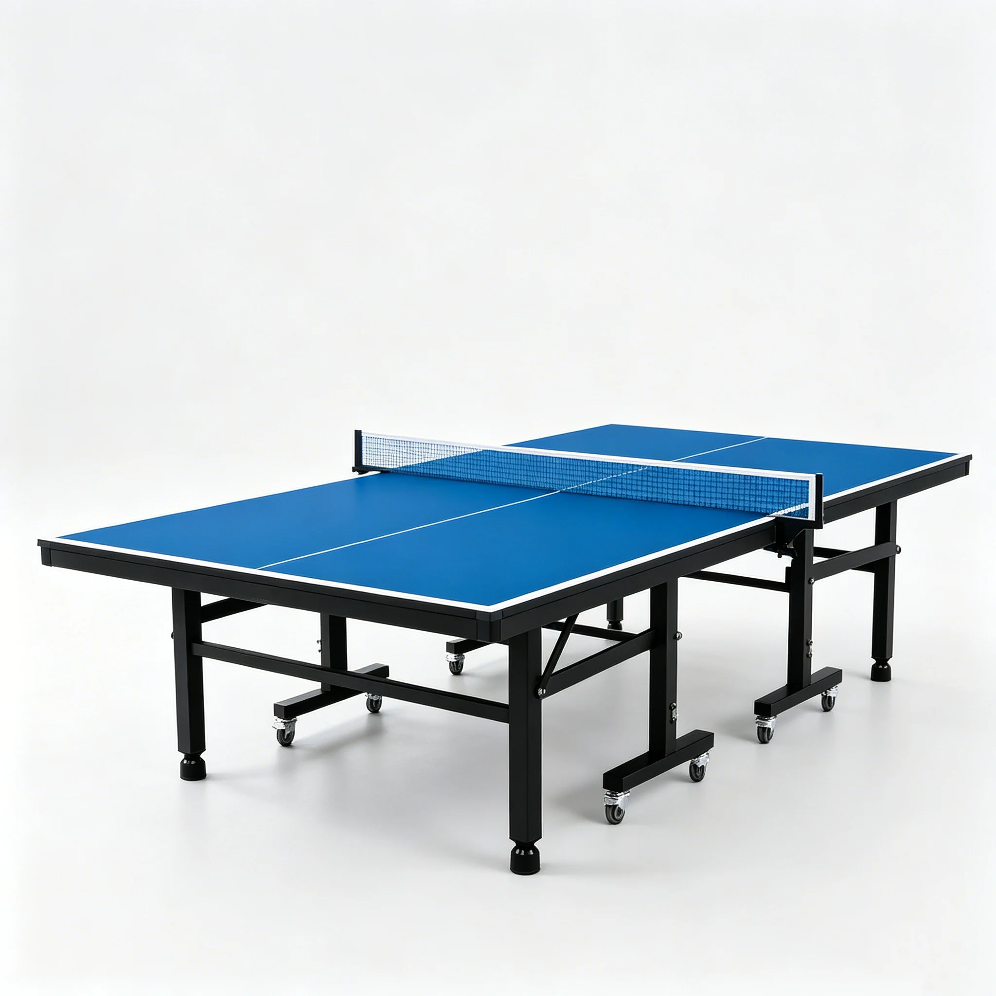 2027 Indoor Table Tennis Table Foldable Standard Panel Training Mobile with Wheels and Balls