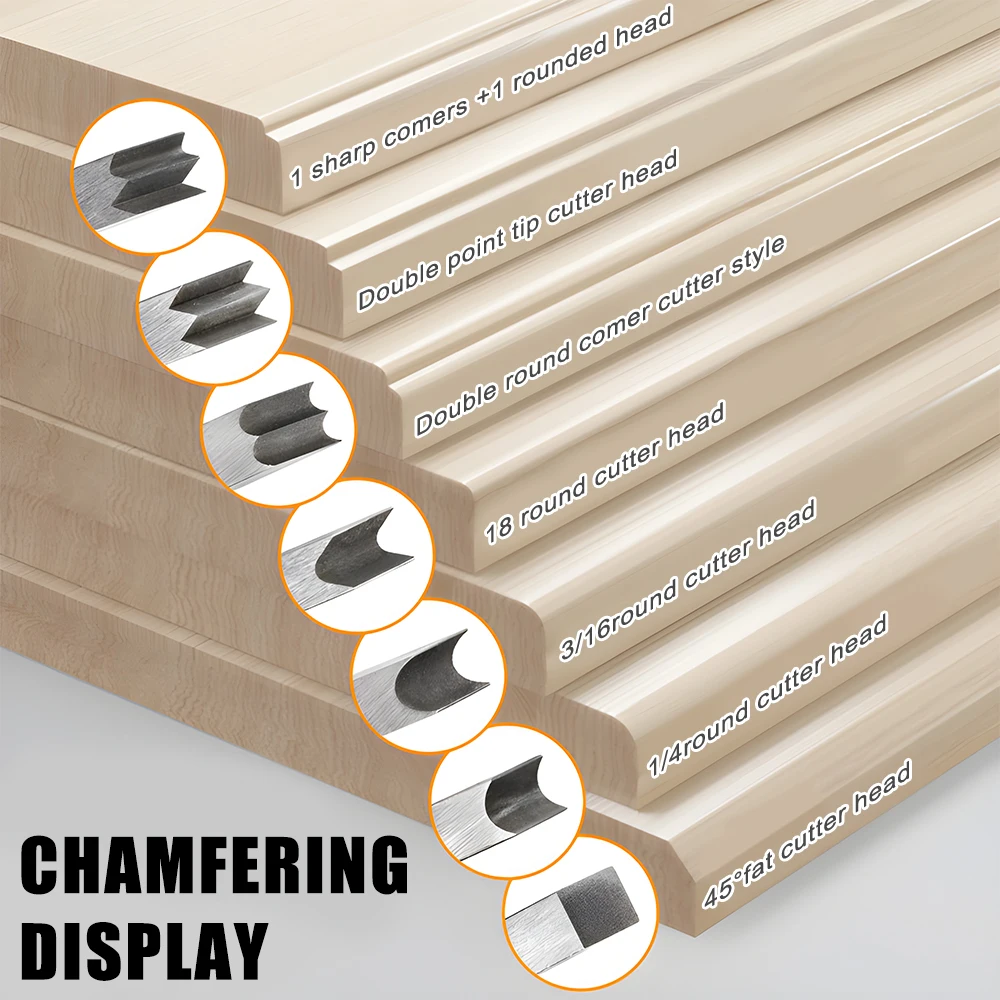 Chamfer Trimming Cutter 45° Chamfer Plane Woodworking Board Planer Tool for Quick Edge Planing Radian Corner Plane Trimming