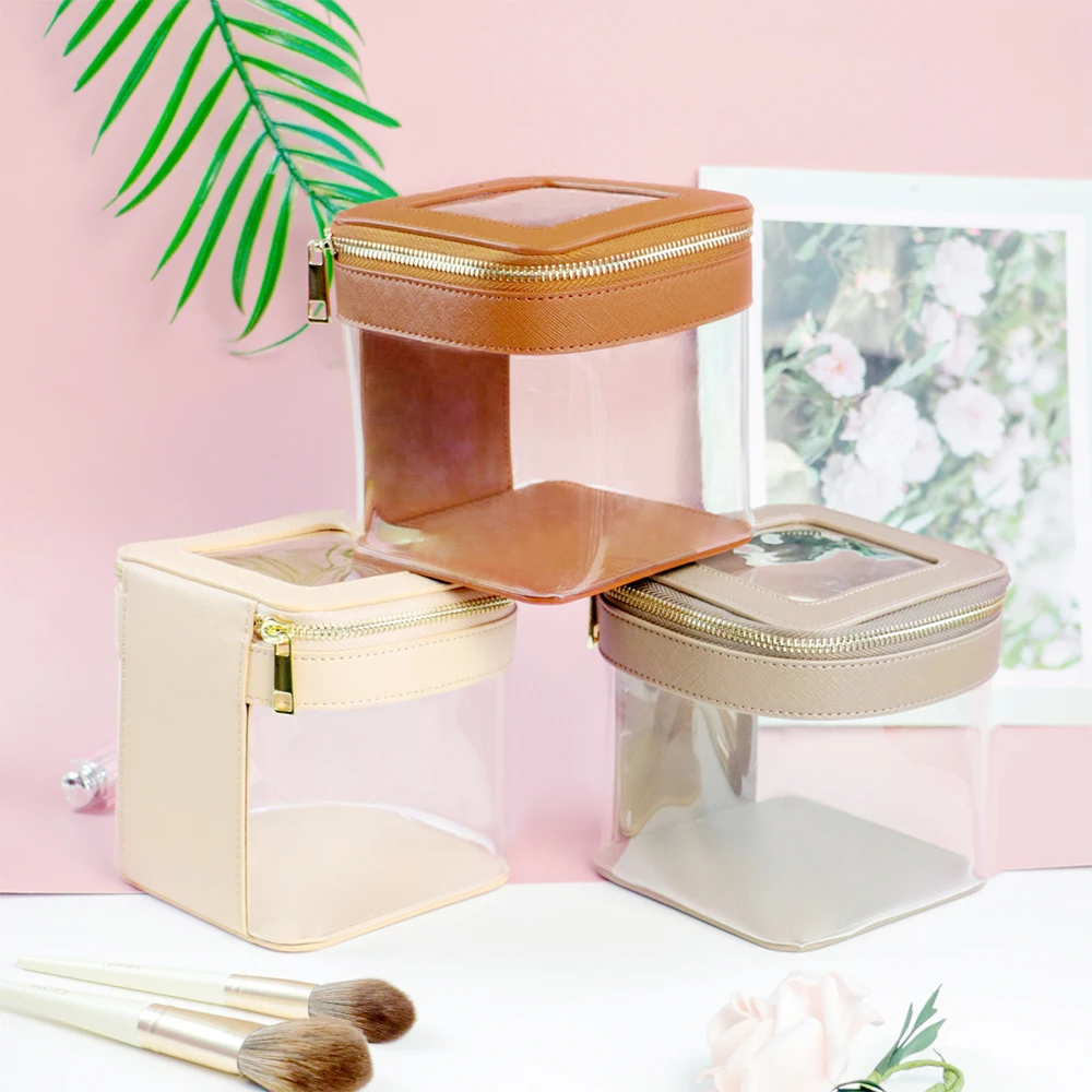 Anpassbare Kosmetiktasche und Toilettentasche mit Namensbuchstaben, transparentes und visuelles Design, großes Fassungsvermögen, tragbar für Reisen – Detail 6