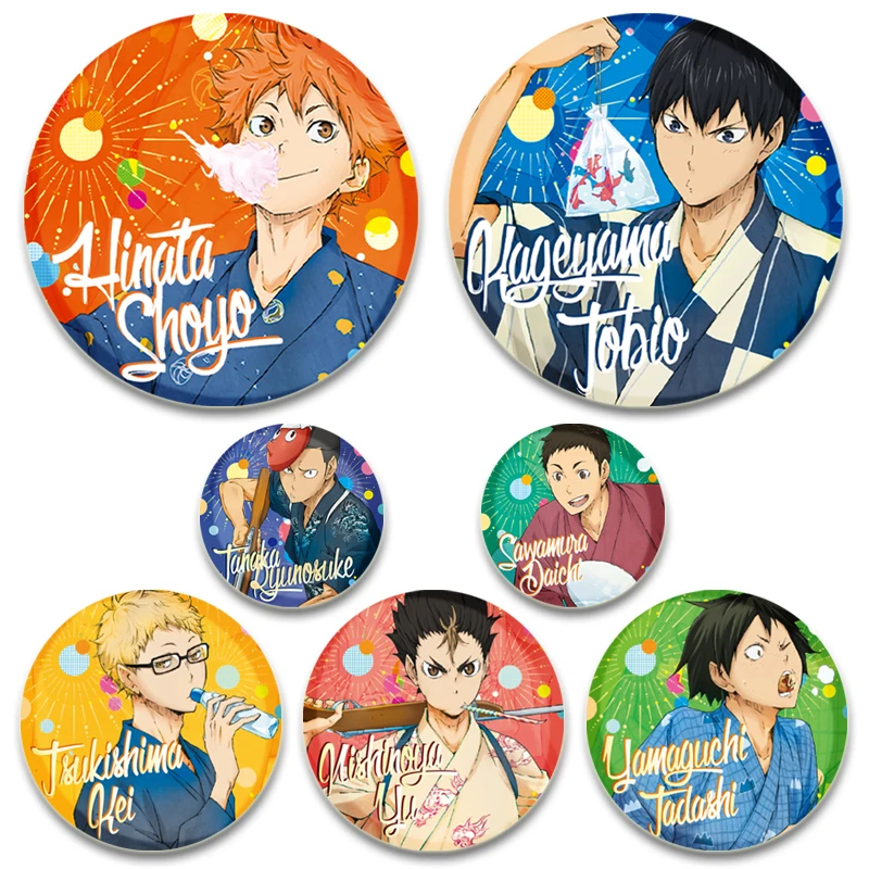 32/44/58mm Anime Haikyuu!! Button Pins Kenma Kozume Cartoon Brooches Handmade Badge Bag Decor for Fans Collection Friends Gifts