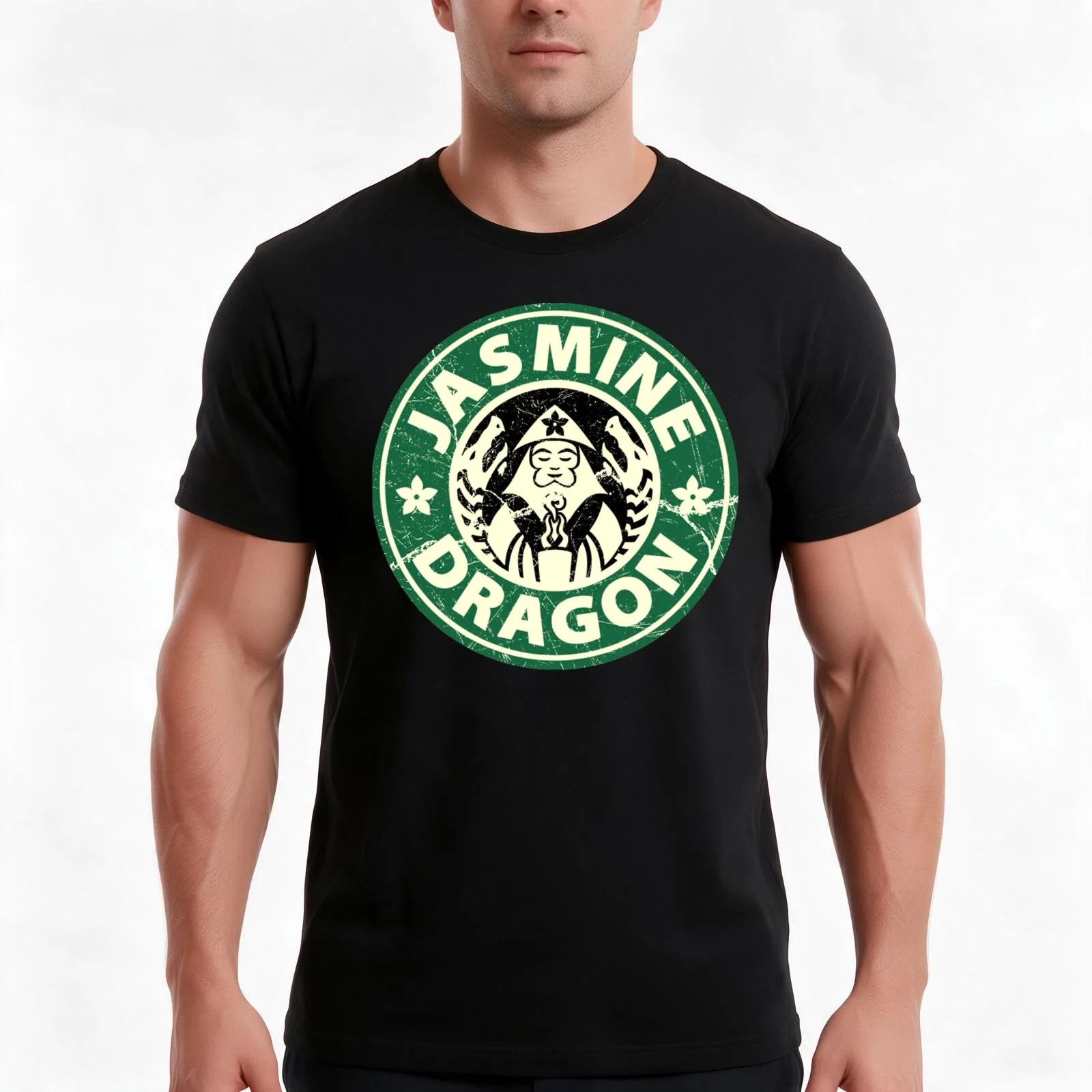 Jasmine dragon TShirt T-Shirt Summer Casual Cotton Tee, Unisex Men Women