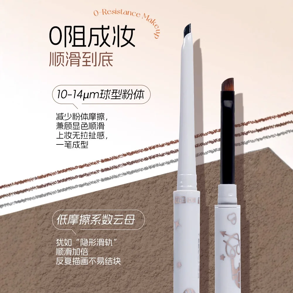 VEECCI ปากกาอายไลเนอร์แบบหมุนอัตโนมัติแบบสองหัว อายไลเนอร์กันน้ำ เขียนเรียบและติดทนนาน