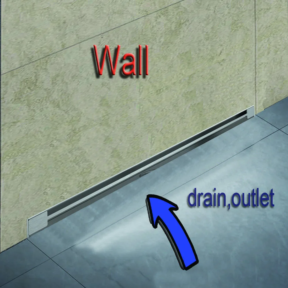 

Wall Floor Drain 60cm 24 Inch Stainless Steel Inwall Mounted Drainage Bathroom Shower Large Traffic Siphon Deodorization