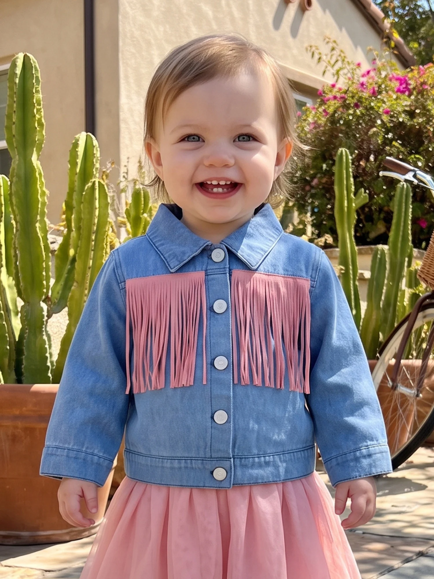 Up Jacket With Tassel Jean Tops Up Jean With-Tassel Sleeve-Button Sleeve Button Up Jacket With Professional