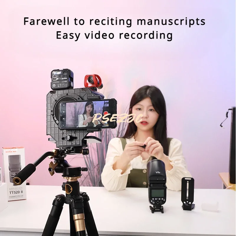 Teleprompter per streaming live Telecamera reflex mobile a grande schermo Teleprompter vocale portatile per piccola registrazione video specializzata