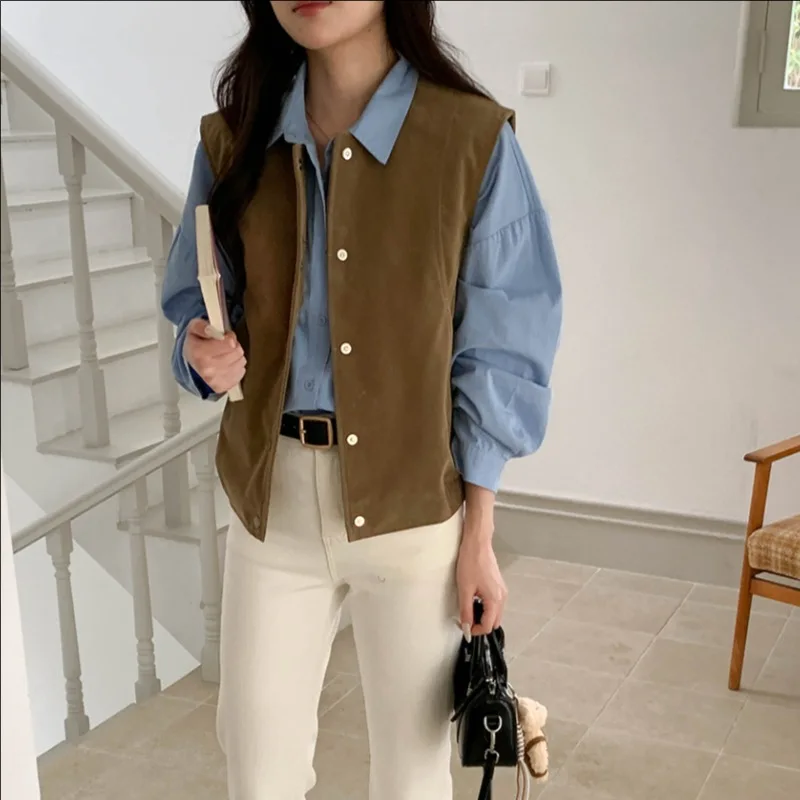 

Women's Casual Faux Suede Vest Sleeveless Winter 2025 New Coat