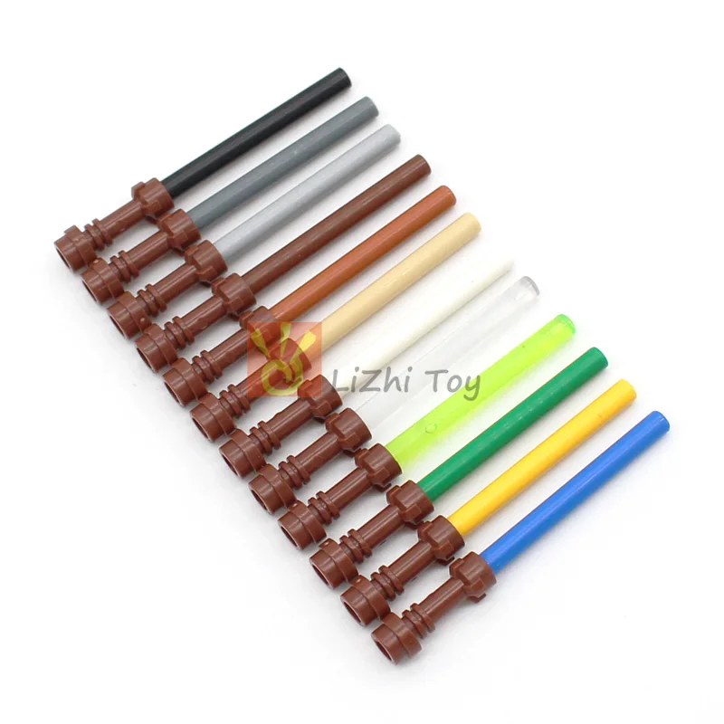 50pcs MOC Weapon Lightsaber Hilt Straight 64567 DIY Building Block Brick Compatible with Bar 4L Lightsaber Blade Wand 30374 Toys