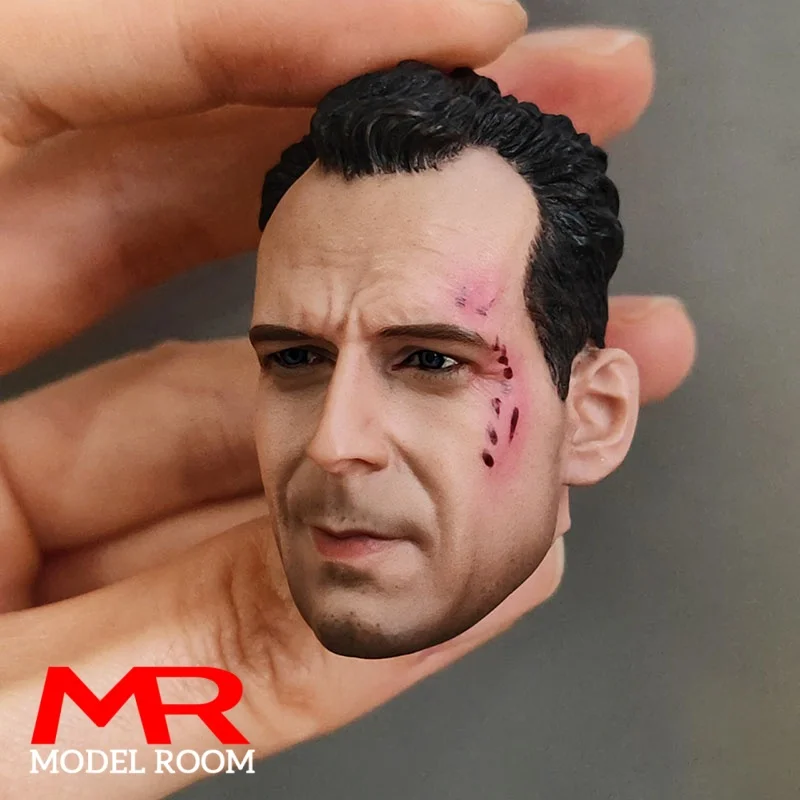 1/6ブルースウィリスカービング負傷ver。男性の頭の彫刻,12インチ,アクションフィギュア