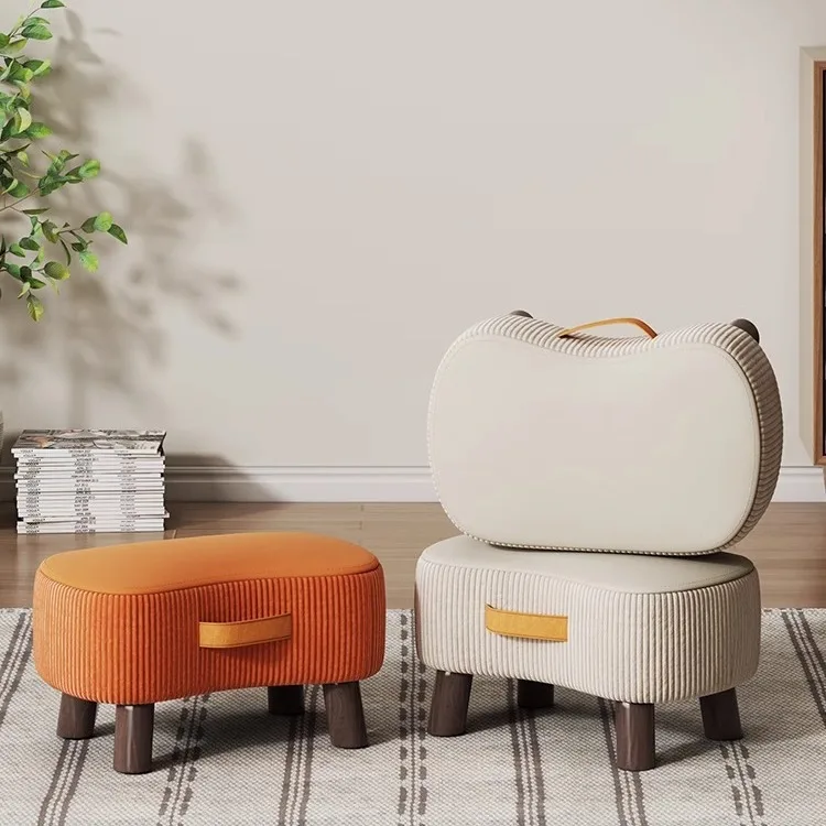 AOLIVIYA Living Room Foot Stool Ottomans Hallway Bench Changing Shoe Chair Lazy Rest Pedal Soft Bag Portable Coffee Table Simple
