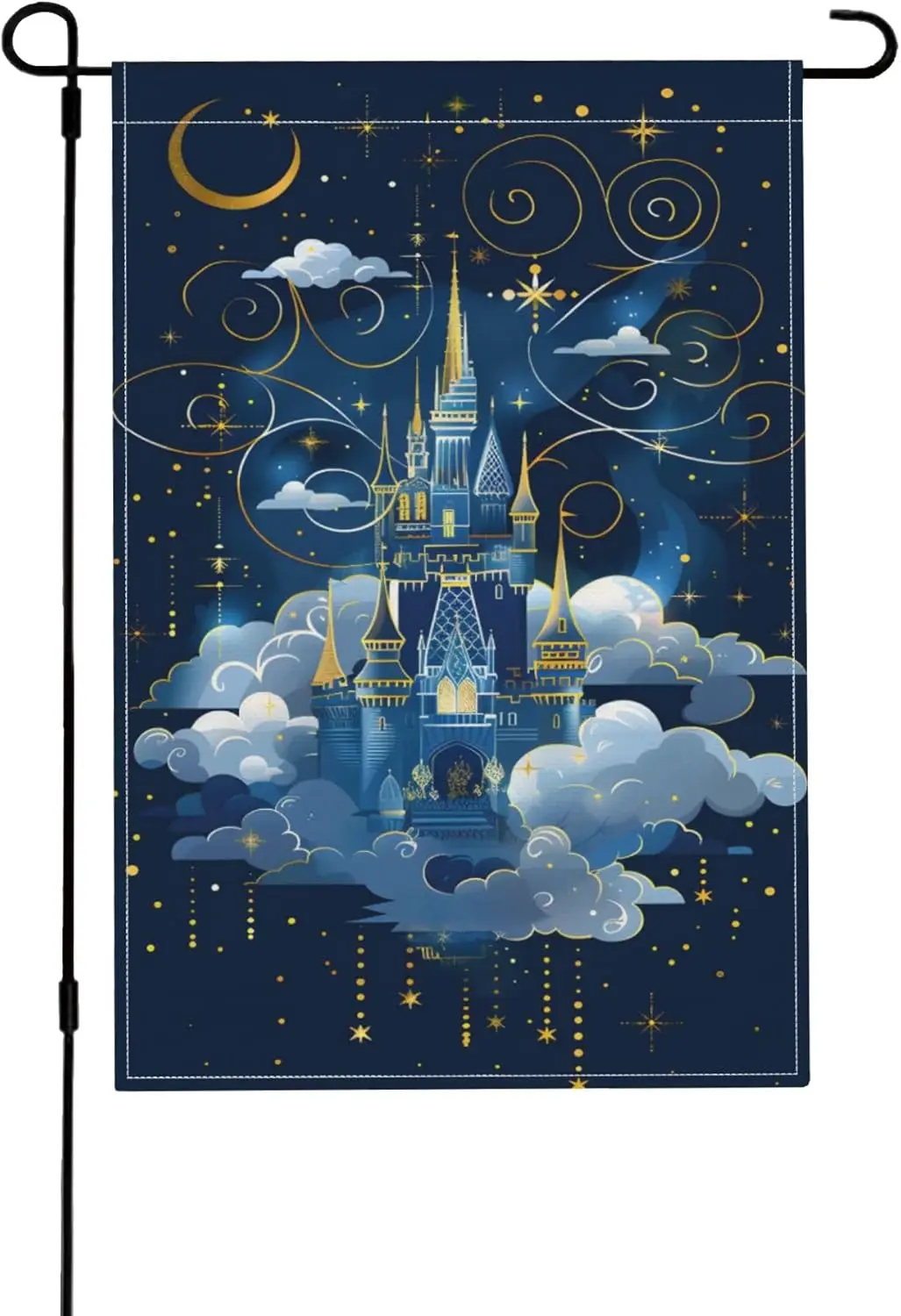 Castle Moon Galaxy Garden Flag Double Sided Outside Castle Moon Galaxy Welcome Flag Garden Yard Flags For Holiday Decoration AAS