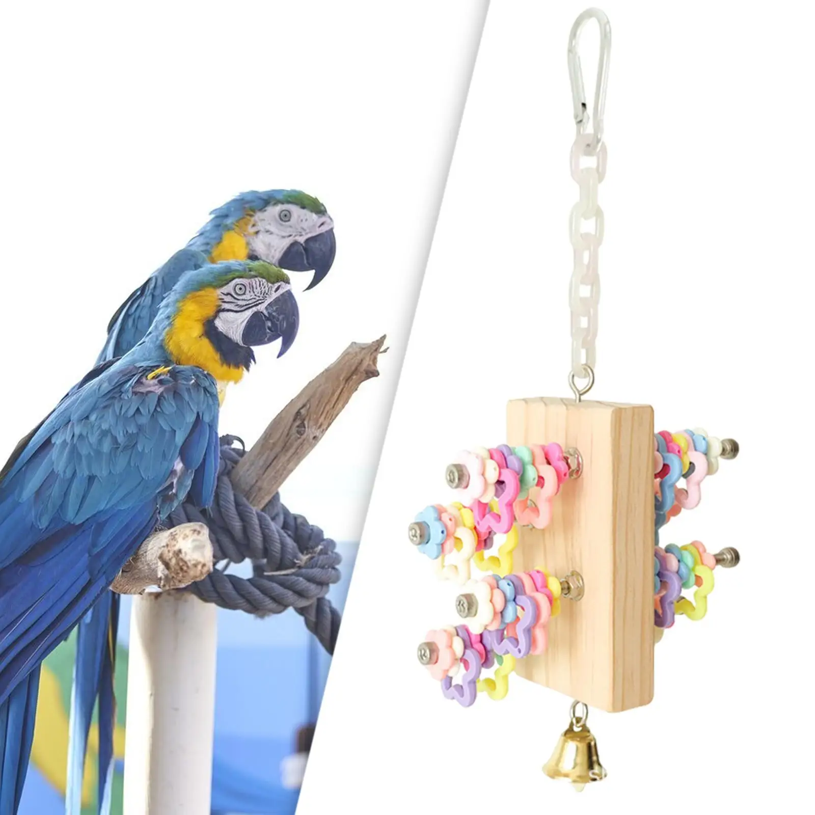 Birds Cage Hanging Toy Parrot Cage Bite Toy Parrot Chewing Toy for Budgerigar Parrotlet African Grey Parrots Conures Small Birds