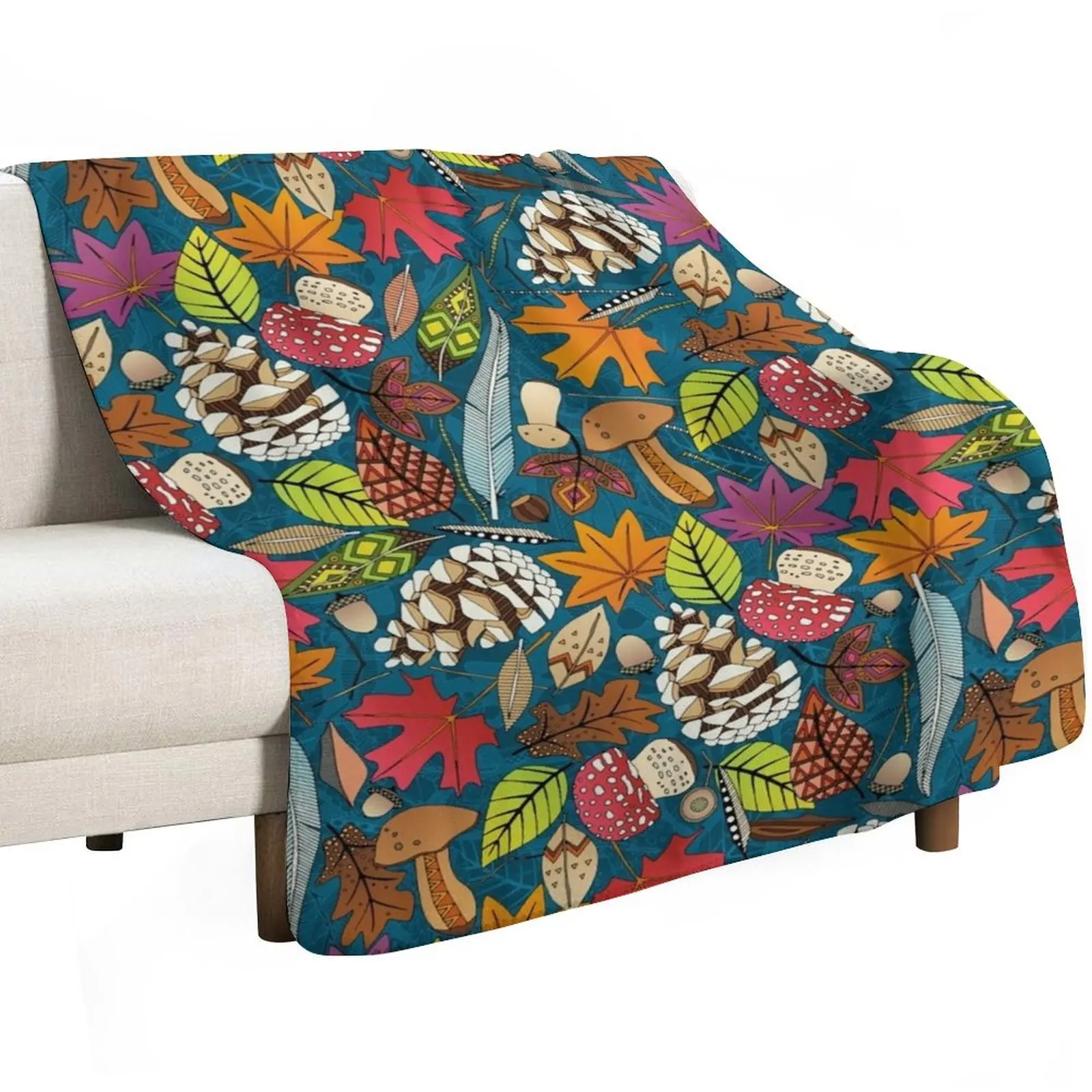 boho autumn peacock Throw Blanket Soft Comfort Blanket for Reading Watching TV