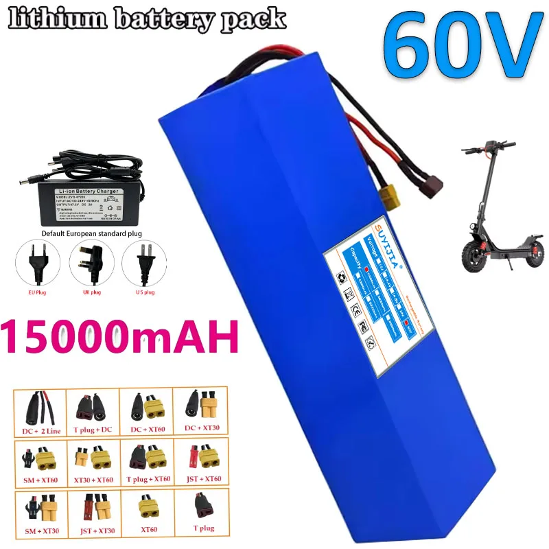 

Lithium Battery 60V 15Ah 18650 0-2000W 16S3P,high Power All-terrain Vehicle, Scooter, Motorcycle, Tricycle, Bike, Large Capacity