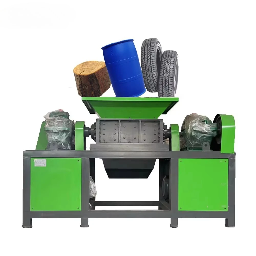 Automatic Twin Shaft Shredder Machine Industrial Crusher for Rubber Tyre Plastic Wood Waste Metal Scrap Cans