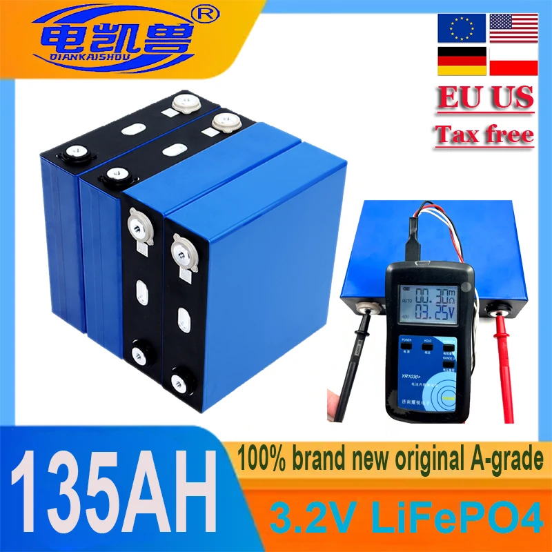 

3.2V 135Ah LiFePO4 battery Lithium iron phospha DIY 12V 24V Motorcycle Electric Car Solar Inverter Boat Batteries