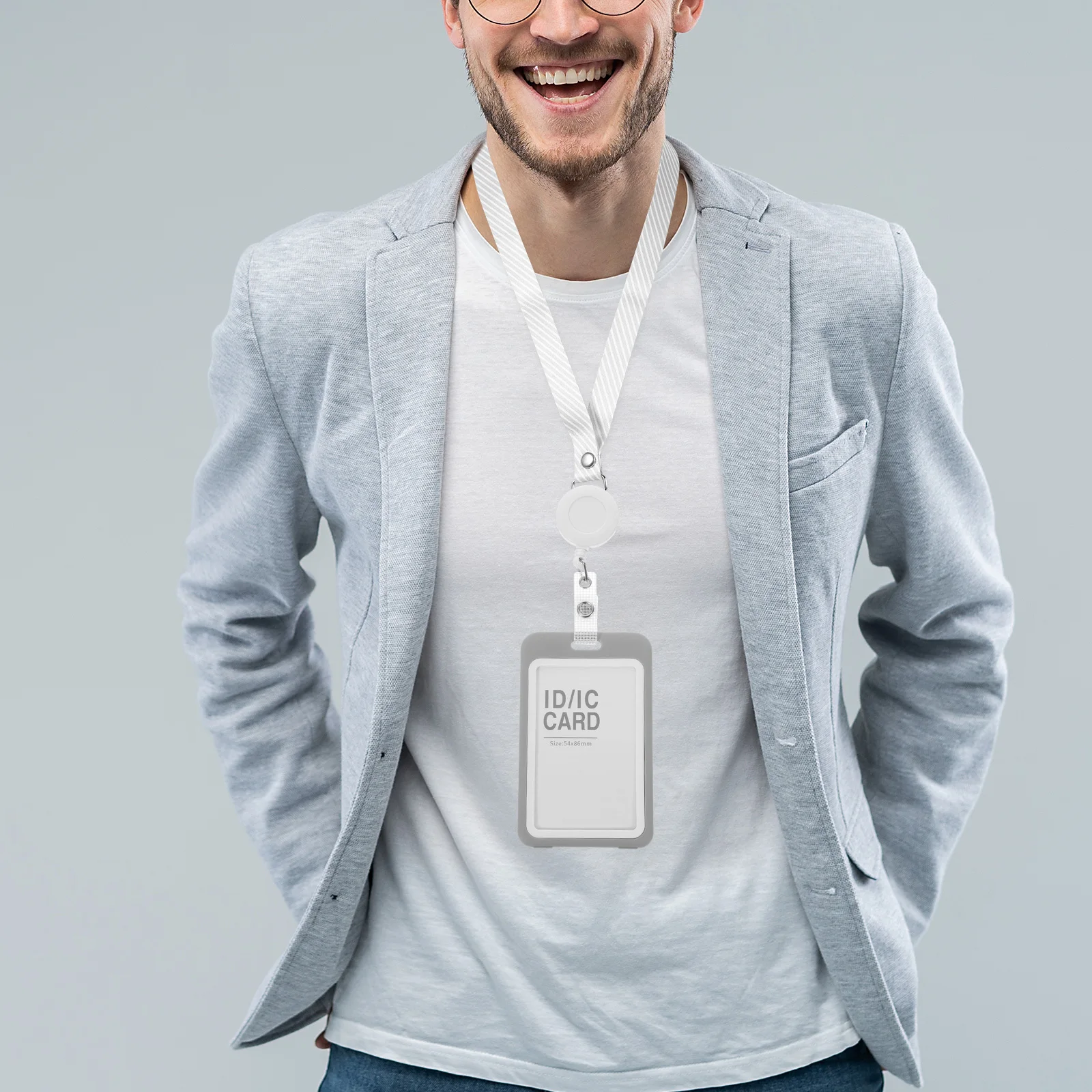 

10 set Badge Sleeve Clear Id Card Holder With Lanyard Lightweight Cards Protective Covers Transparent Reusable Badge