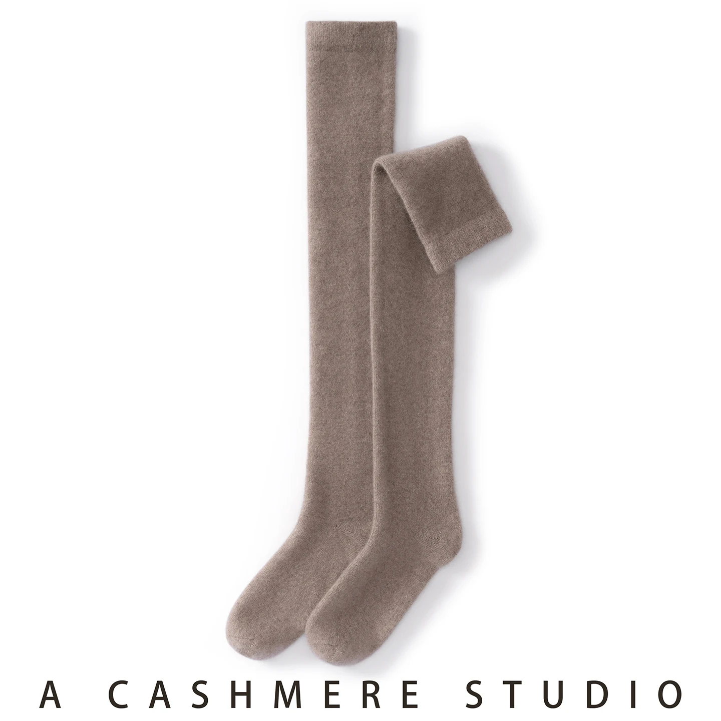 Winterwarme Kaschmir-Overknee-Socken für Damen, Plüsch-Haussocken, lange Schlafsocken, einfarbig, weich gestrickt, sexy 50cm Kniestrümpfe
