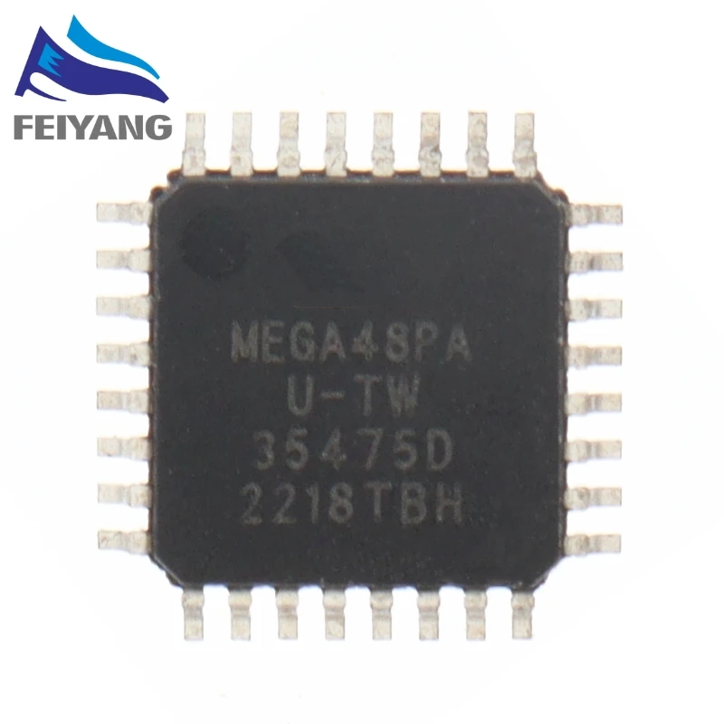 ATMEGA48 TQFP32 MCU 8-Bit ATmega AVR RISC 4KB Flash 2.5V/3.3V/5V 32-Pin TQFP ATMEGA48PA-AU