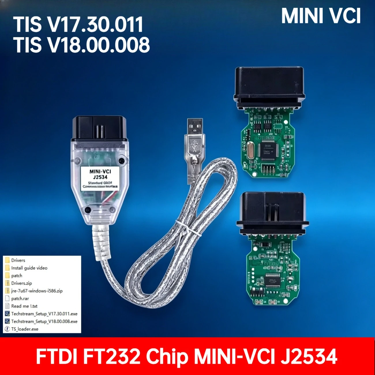 

NEWBEST MINI VCI TIS V17.30.011 TISV18.00.008 FTDI For J2534 MINI-VCI Cable OBD OBD2 Car Diagnostic Tool Auto Scanner Tool