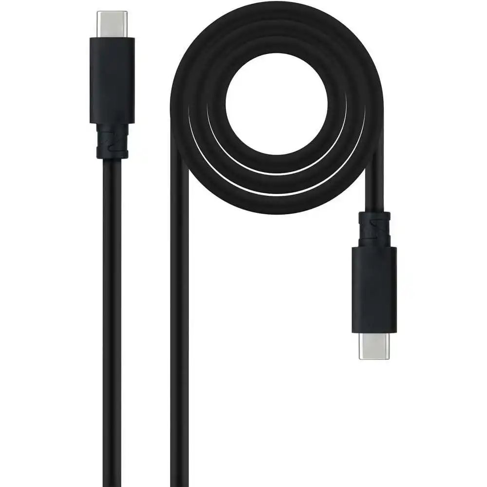 Nanocable 10.01.4102 2m Black Double USB 3.1 Gen.2 Type C Male Cable 5A 4K/60Hz 10Gbps 5A
