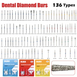 Brocas de Diamante Dentárias para Polimento De Dentes, Material De Aço Inoxidável, Alta Velocidade Handpiece, Diâmetro 1.6mm, 5Pcs por Caixa