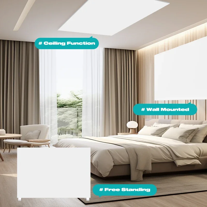 Таймер 24 часа, 600 Вт, температура поверхности, стеклянная поверхность, черный, белый цвет, IP24, ЖК-дисплей, углеродный кристалл, 400 Вт, инфракрасный панельный нагреватель