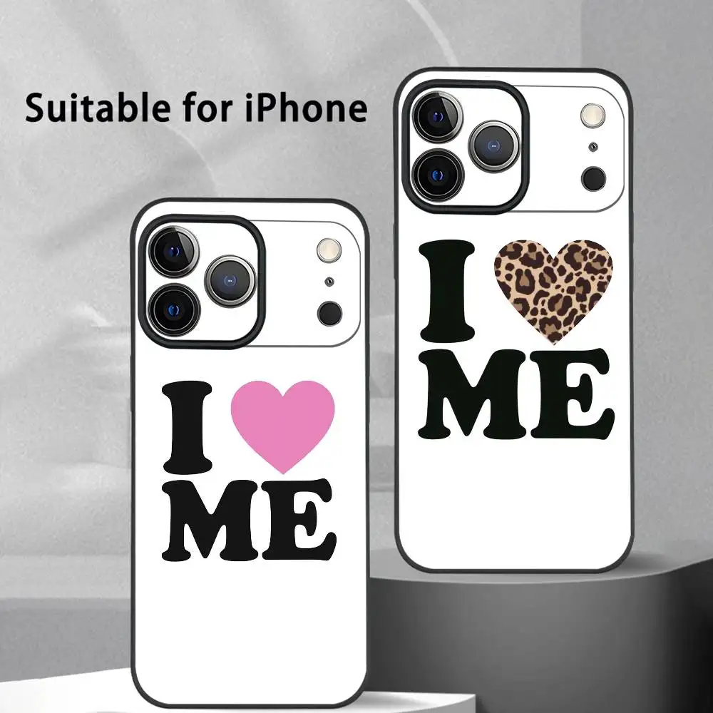 

Simple Words I Love Myself Phone Case For IPhone 17 16 15 14 13 12 11 Pro Max Plus Mini Black Frosted Soft Shell Funda