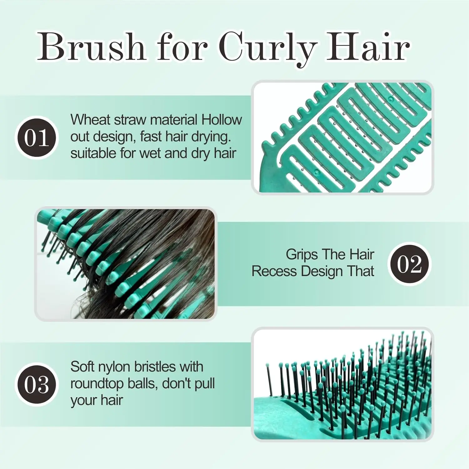 Curl Define Styling Brush Hollow Out Detangling Hair Brush Tangled Curly Hair Comb Shaping Curl Barber Hairdressing Styling Tool