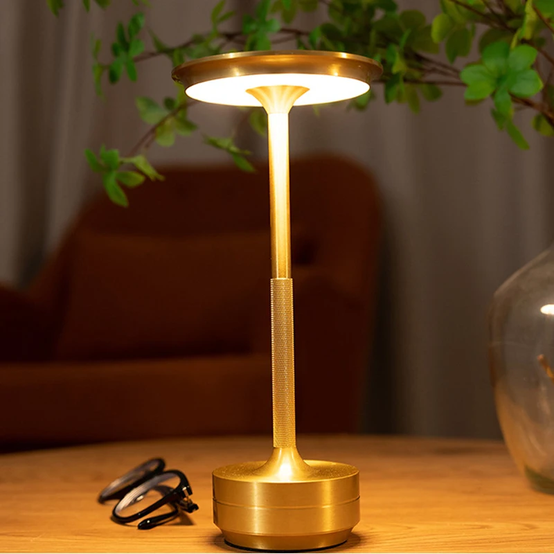 

Led Flying Saucer Table Lamp Metal Led Night Lamp Convenient Camping Dining Table Bar USB Touch Rechargeable Ambient Table Light