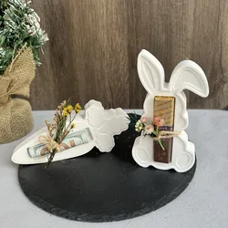 Easter Chocolate Cash Gift Box Silicone Mold Bunny Carrot Stand Chocolate Holder Plaster Mold Gift Money Holder Casting Mold