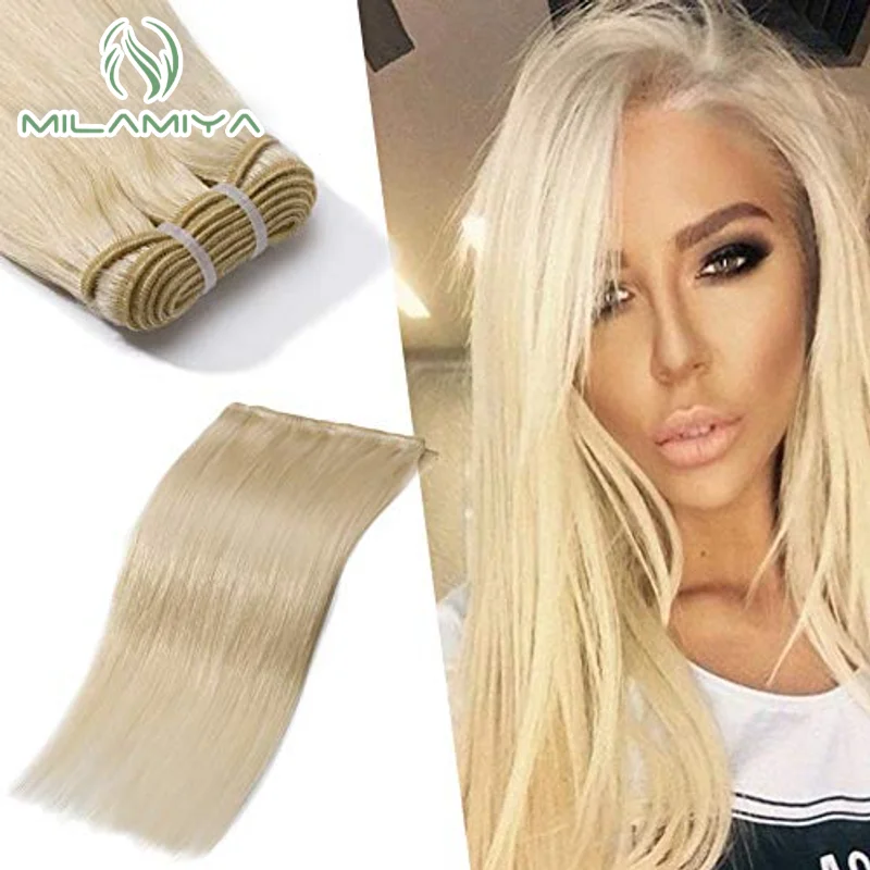 Trama dei capelli legata a mano 6 pz/lotto capelli umani veri cucire senza cuciture invisibili 100g capelli sfusi senza cuciture doppia trama capelli lisci sottomessi