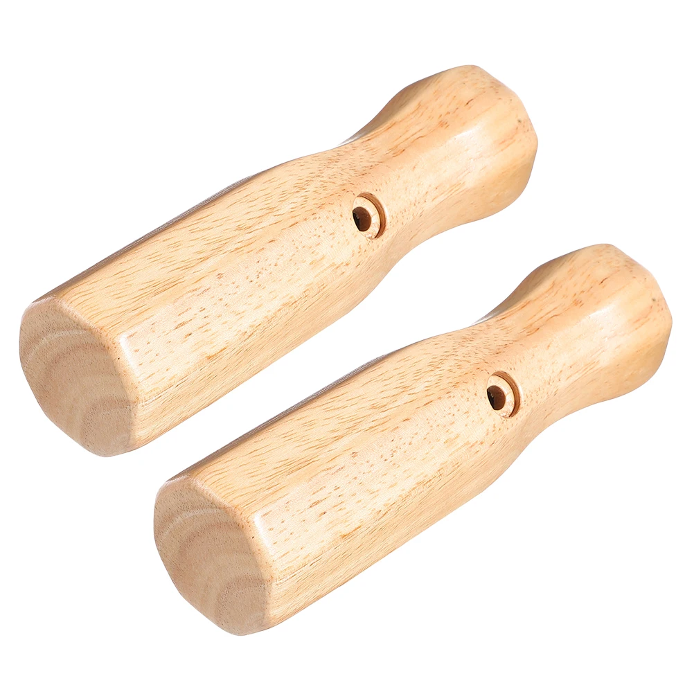 2 Pcs Football Table Handle Foosball Parts Nonslip Grip Bar Wooden Machine Handles Balls Replacements Game Rod