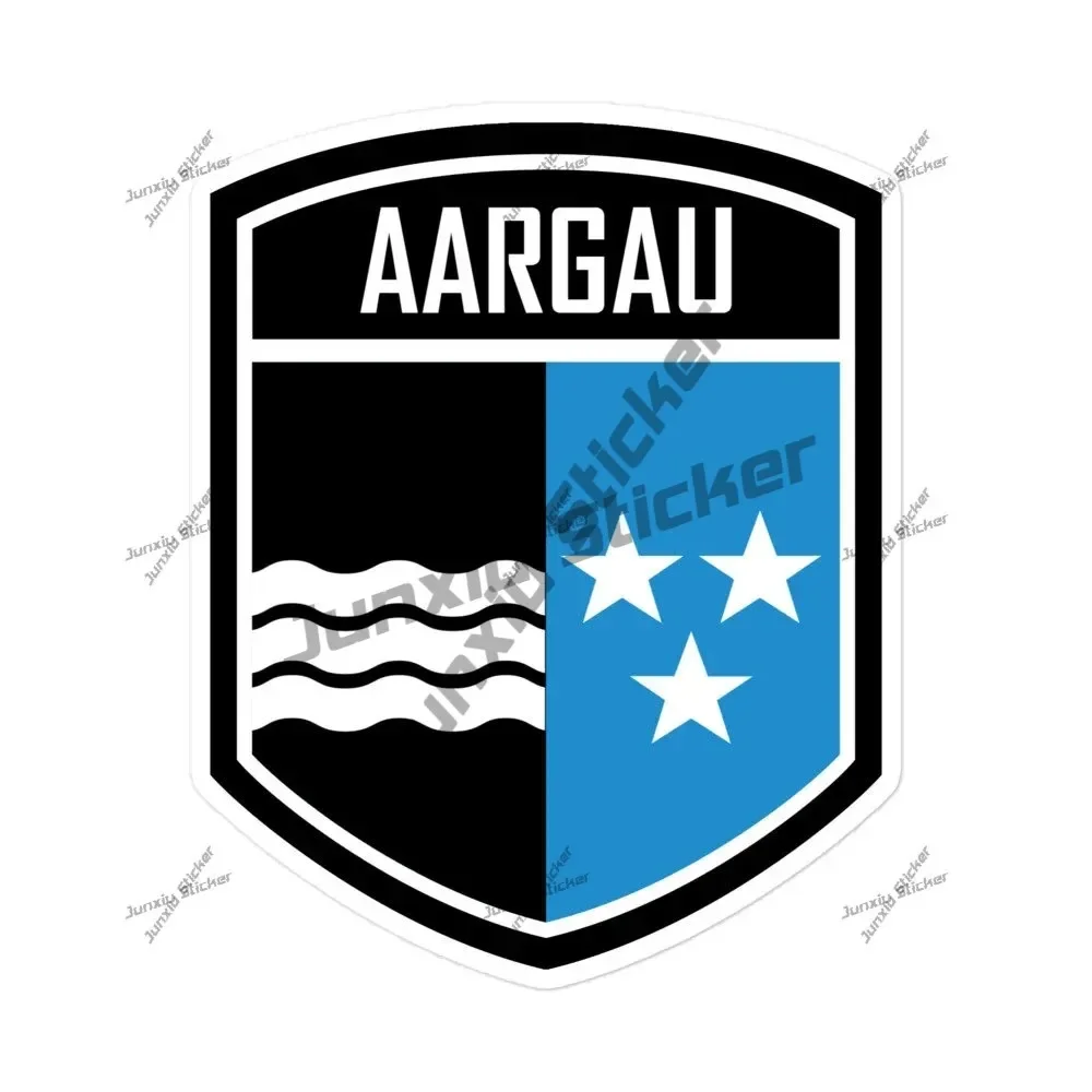 

Canton Of Aargau Switzerland Flag Emblem Vinyl Stickers Aargau Swiss Flag Waterproof Decals For Rear Windshield Fuel Tank Cap