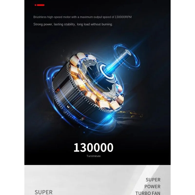 3-го поколения X3 Violent Blower Mini Turbo Jet Fan Ручной бесщеточный двигатель 130 000 об/мин Скорость ветра 52 м/с Промышленный канальный вентилятор