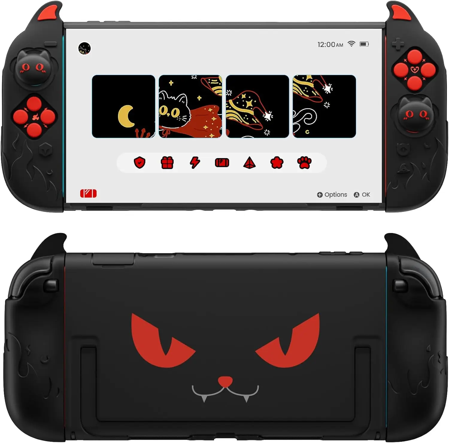 

PlayVital Cute Demon Protective Case for Nintendo Switch 2, Kawaii Anti-Slip Silicone Cover + Dockable Hard Case w/ Thumb Caps