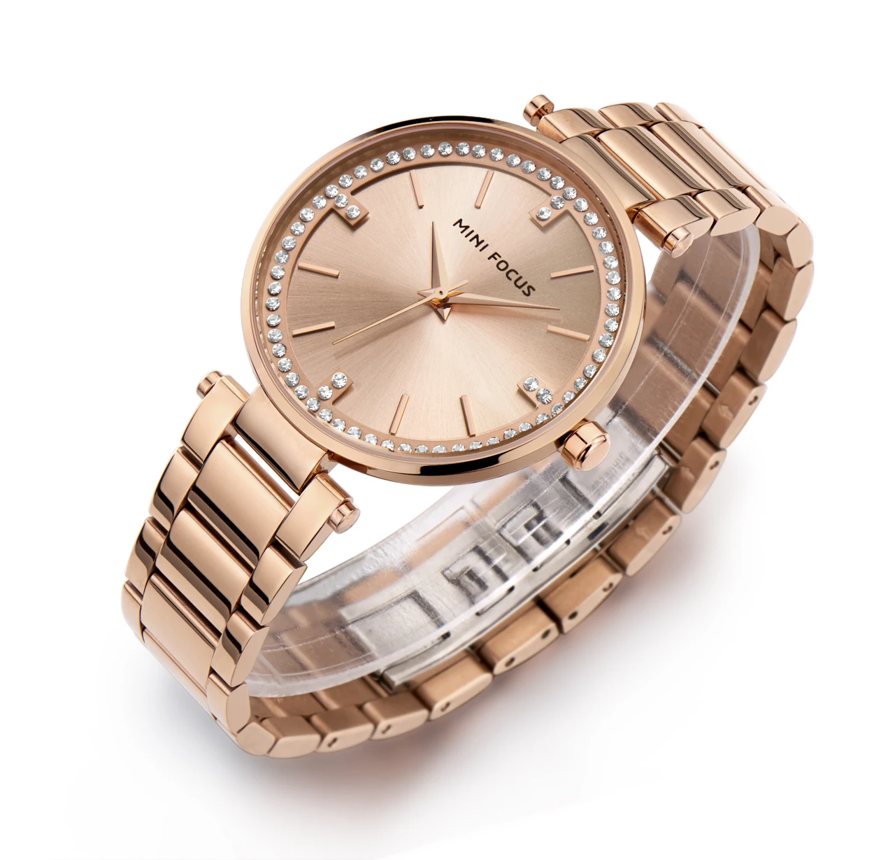 Mini Focus MF0031L Luxury Fashion Ladies Quartz Watch Rose Gold Solid Stainless Steel Waterproof Women Dress Watches