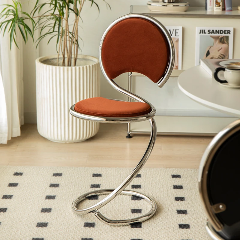 Living Room Chair S-shaped Metal Creative Home Retro Vanity Stool Designer Furniture дизайнерская мебель стул muebles