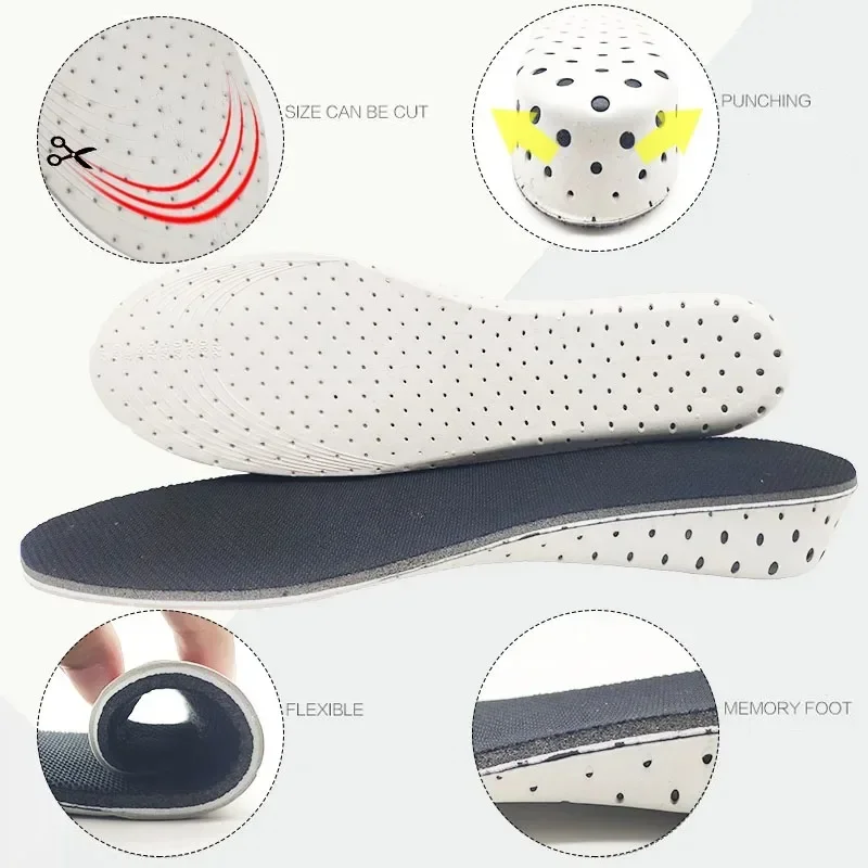 Invisible Height Increase Insoles EVA Memory Foam Men Women Shoe Insole Heel Lifting 2/3/4/5CM Taller Cushion Heighten Shoe Pad