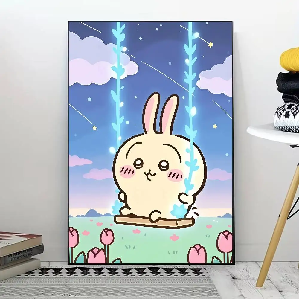 C-Chiikawa Cute Poster for Living Room, Bedroom, Office, or Bar, Frameless, Indoor Use, Bedroom Wall Art.