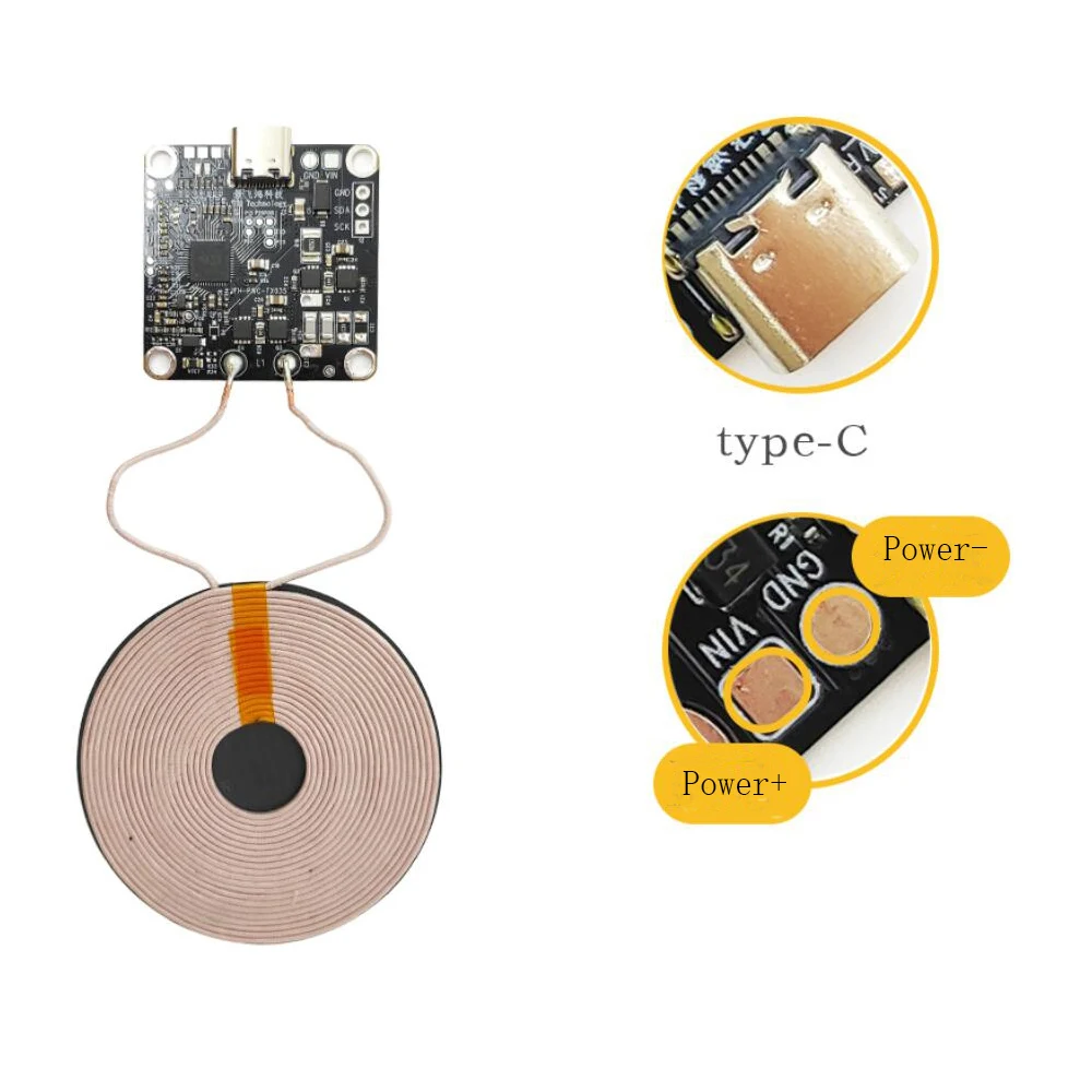 Taidacent 15mm Under Desk/Table Wireless Charger Transmitter Embedded Wireless Charger 15W 12V PCB QI Wireless Phone Charger